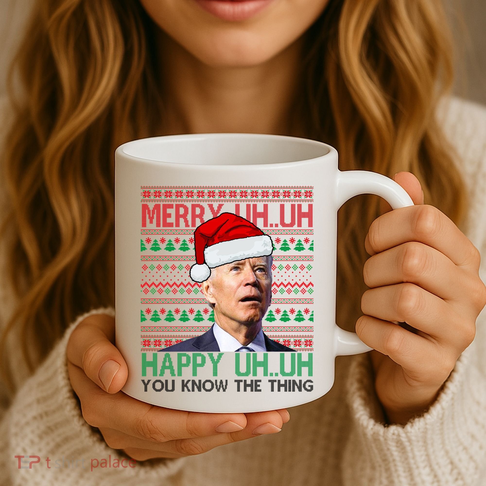 Merry You Know The Thing Funny Joe Biden Christmas Coffee Mug