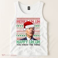 Merry You Know The Thing Funny Joe Biden Christmas Tank Top thumb 2