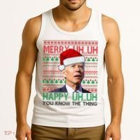 Merry You Know The Thing Funny Joe Biden Christmas Tank Top thumb 3