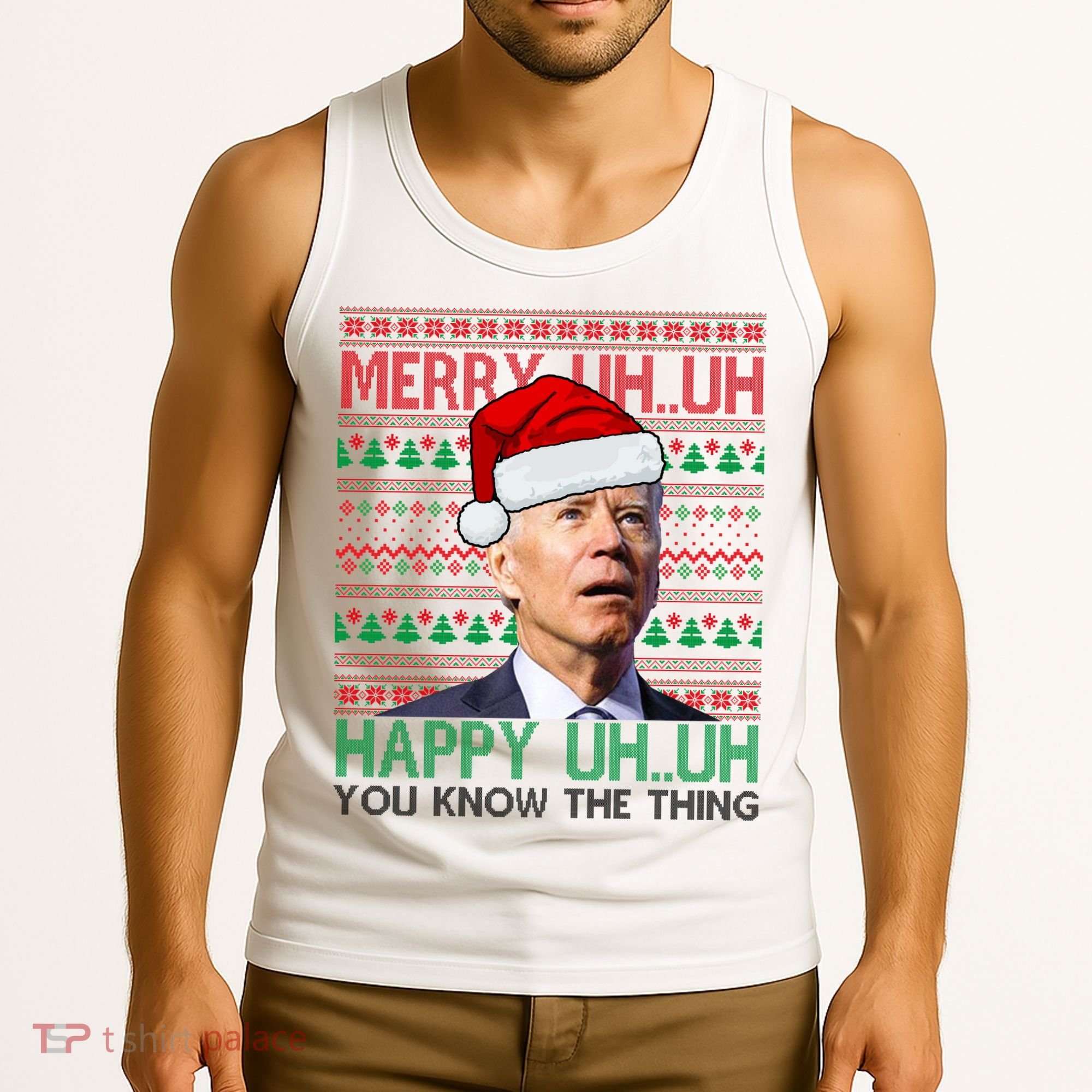 Merry You Know The Thing Funny Joe Biden Christmas Tank Top