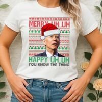 Merry You Know The Thing Funny Joe Biden Christmas Women's T-Shirt thumb 2