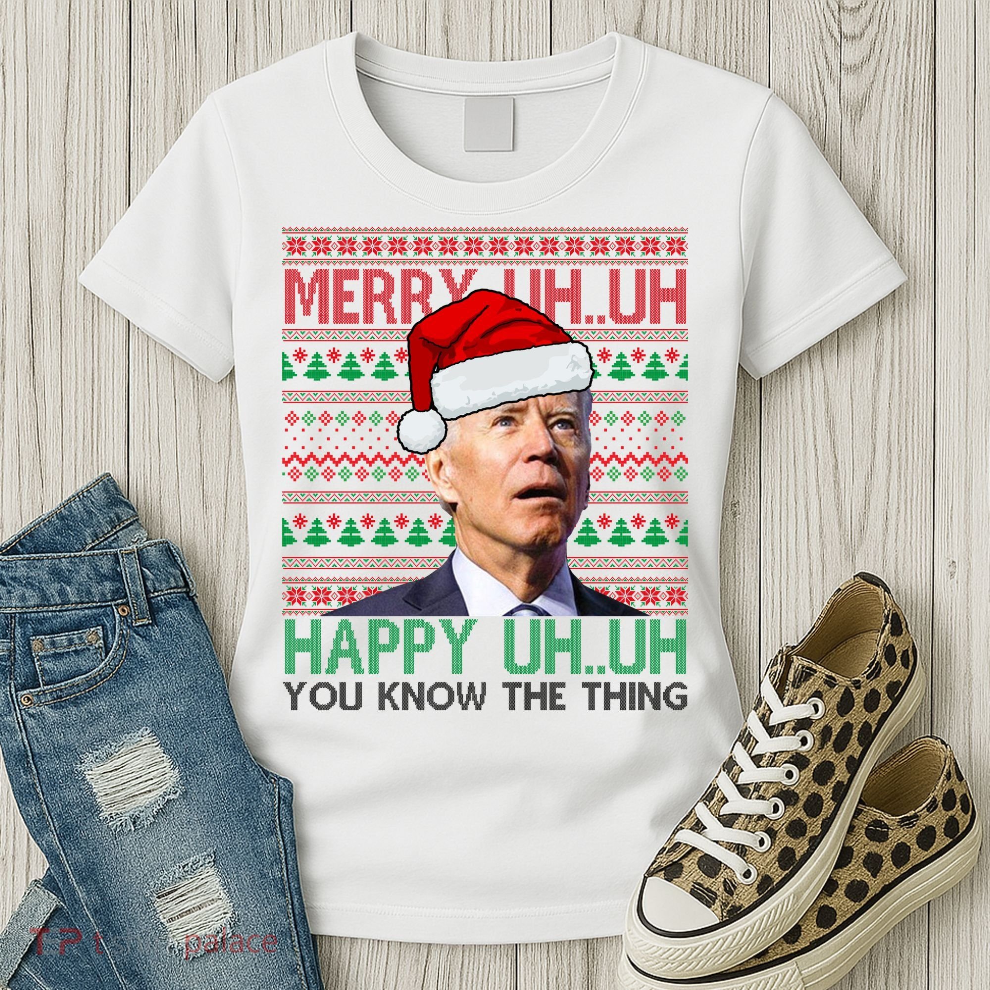 Merry You Know The Thing Funny Joe Biden Christmas Women's T-Shirt