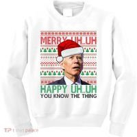 Merry You Know The Thing Funny Joe Biden Christmas Kids Sweatshirt thumb 0