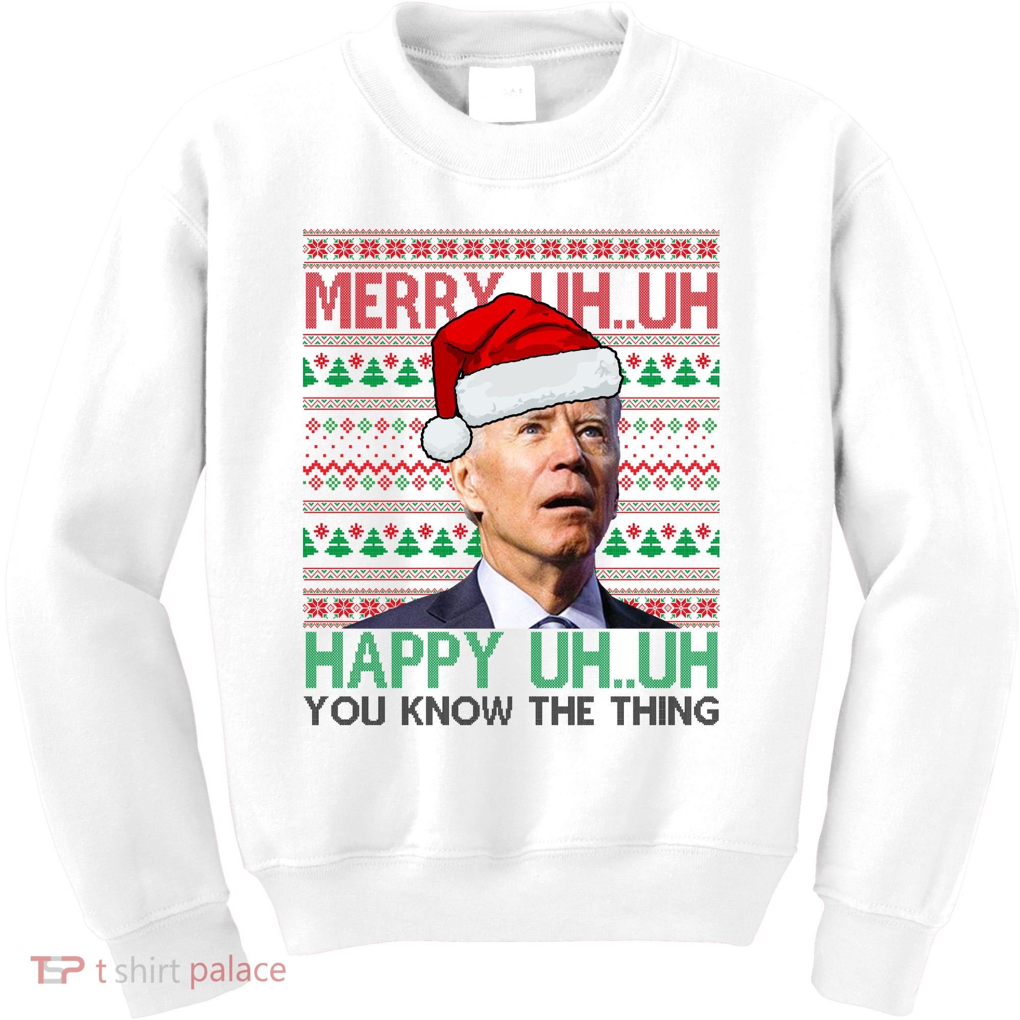 Merry You Know The Thing Funny Joe Biden Christmas Kids Sweatshirt