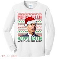 Merry You Know The Thing Funny Joe Biden Christmas Kids Long Sleeve Shirt thumb 0