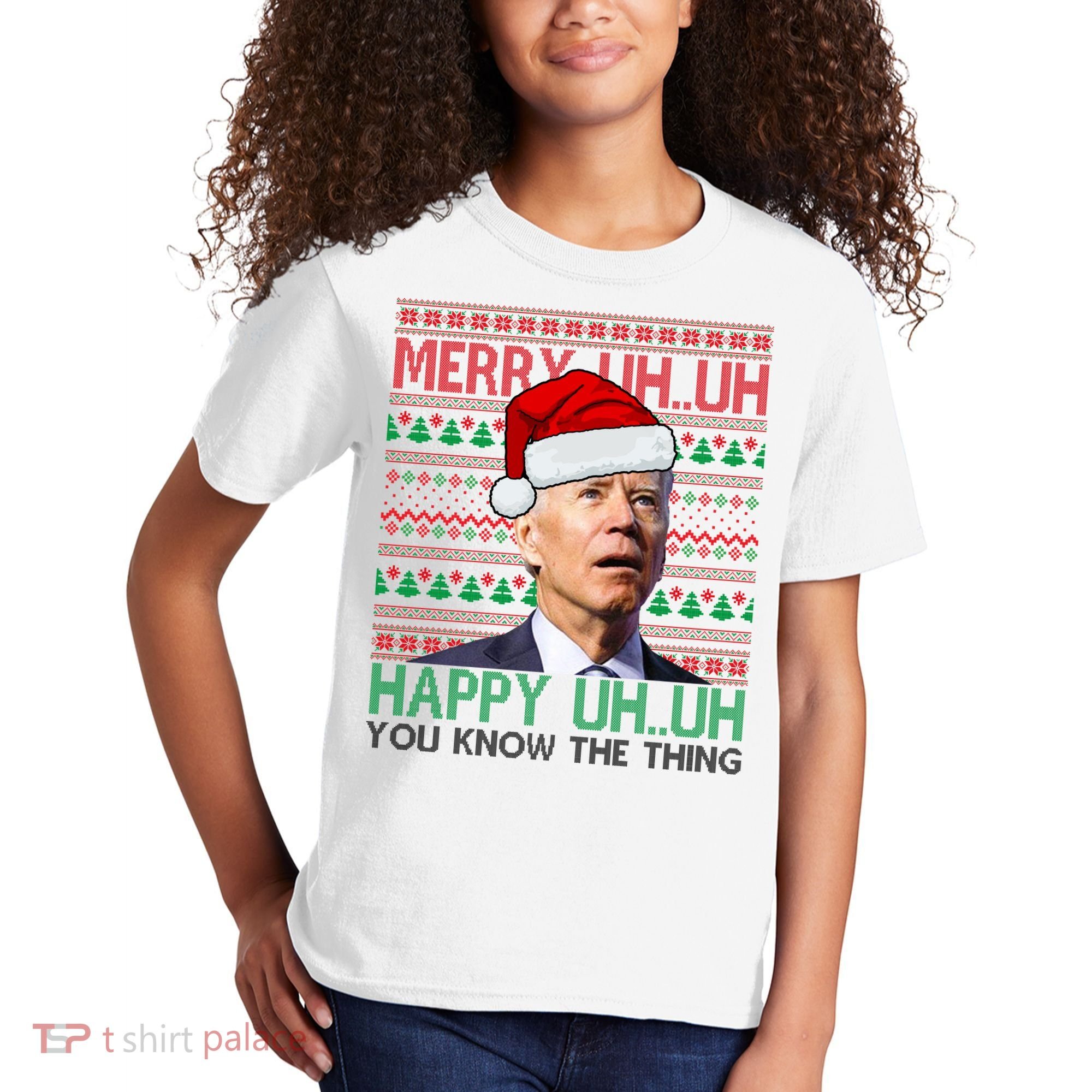 Merry You Know The Thing Funny Joe Biden Christmas Kids T-Shirt