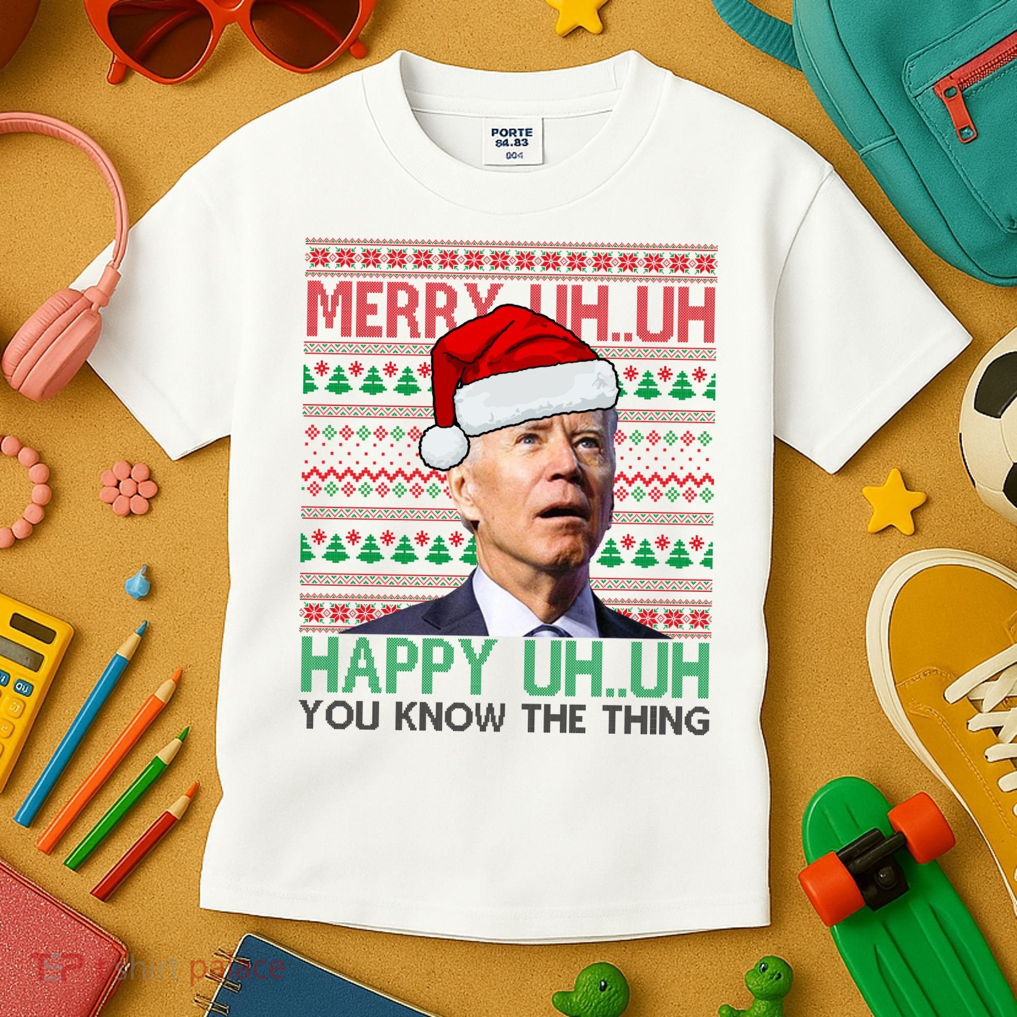 Merry You Know The Thing Funny Joe Biden Christmas Kids T-Shirt
