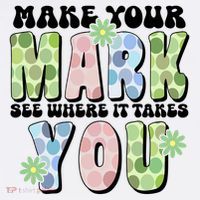 Mark Your Mark See Where It Takes You Dot Day Flat Bill Trucker Hat thumb 2
