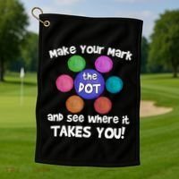 Make Your Mark And See Where It Takes You Dot Day Golf Towel thumb 1