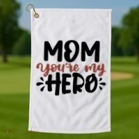 Mom You're My Hero Cute Gift Golf Towel thumb 1