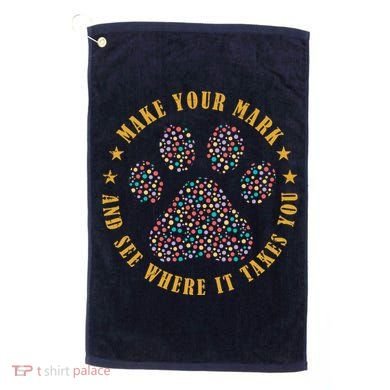 Make Your Mark Dot Day Paw Print Golf Towel