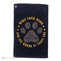 Make Your Mark Dot Day Paw Print Golf Towel thumb 0