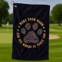 Make Your Mark Dot Day Paw Print Golf Towel thumb 1