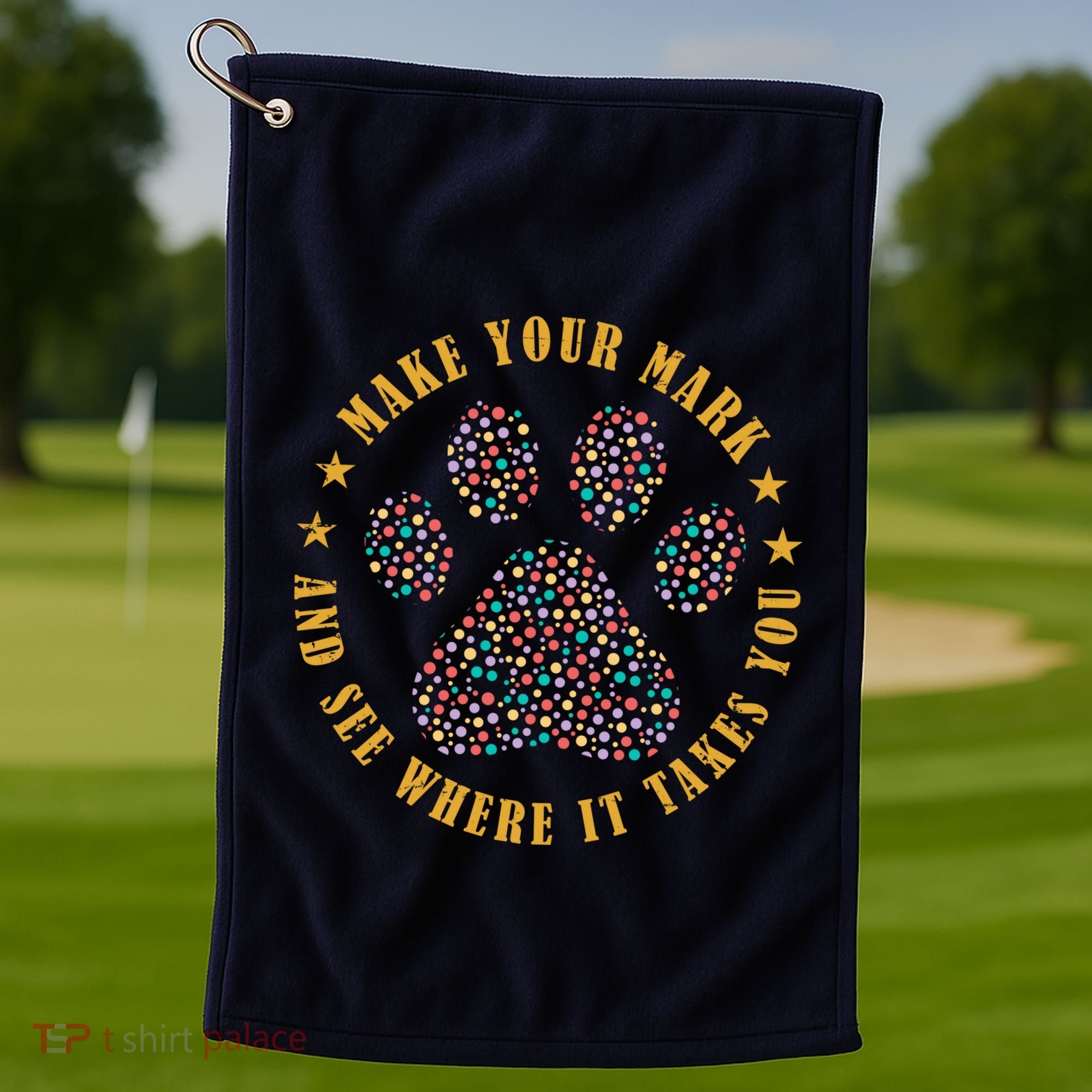 Make Your Mark Dot Day Paw Print Golf Towel