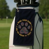 Make Your Mark Dot Day Paw Print Golf Towel thumb 2