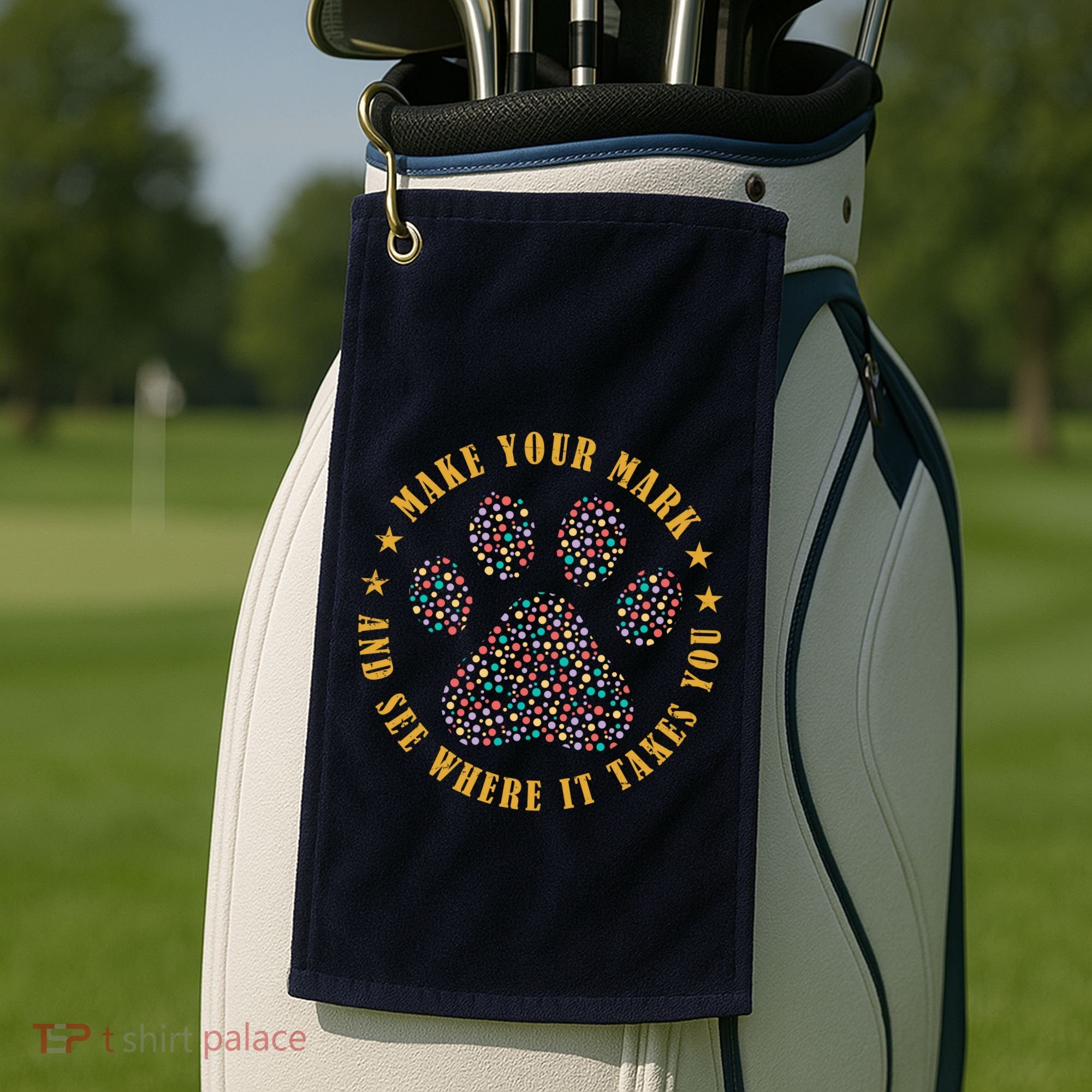 Make Your Mark Dot Day Paw Print Golf Towel