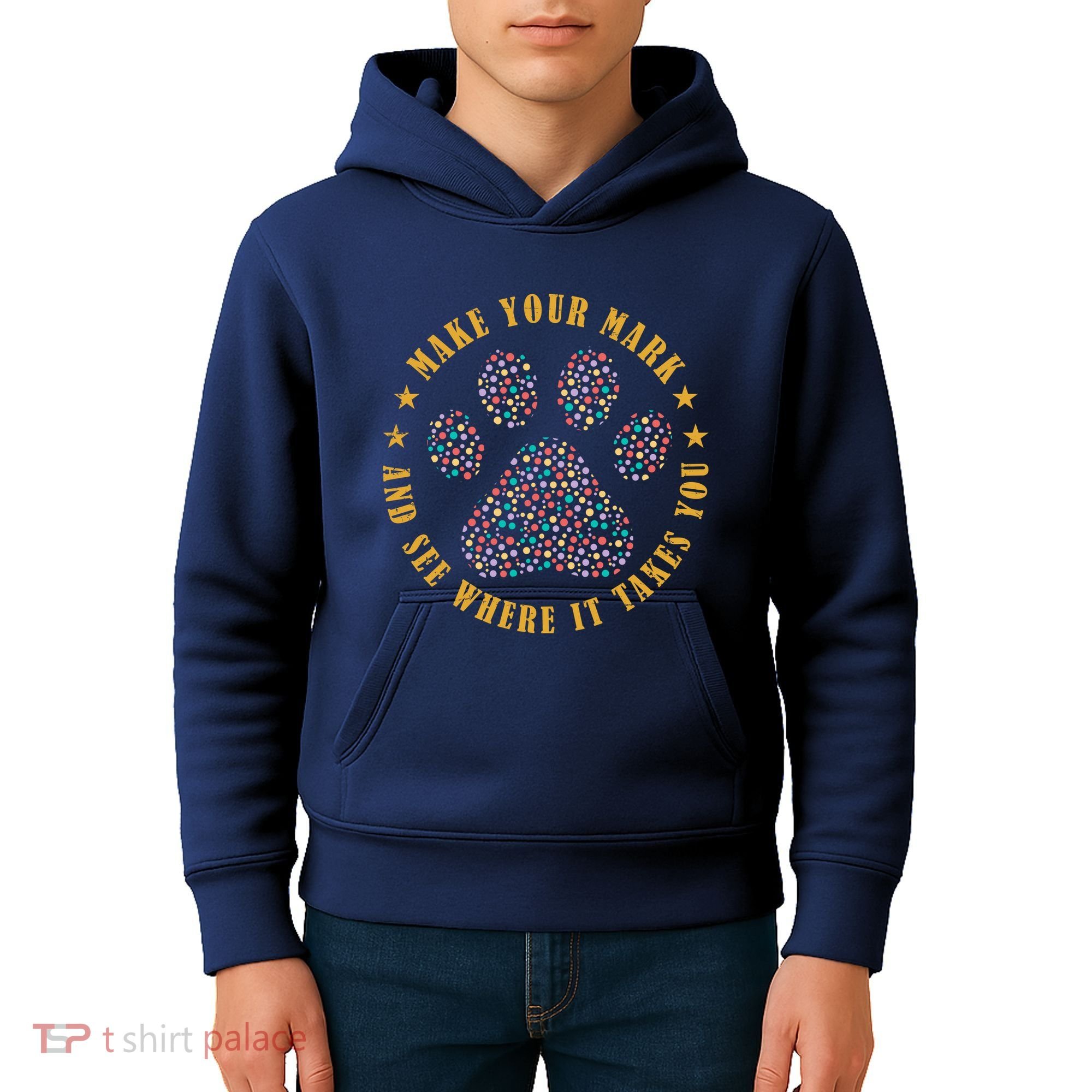 Make Your Mark Dot Day Paw Print Kids Hoodie