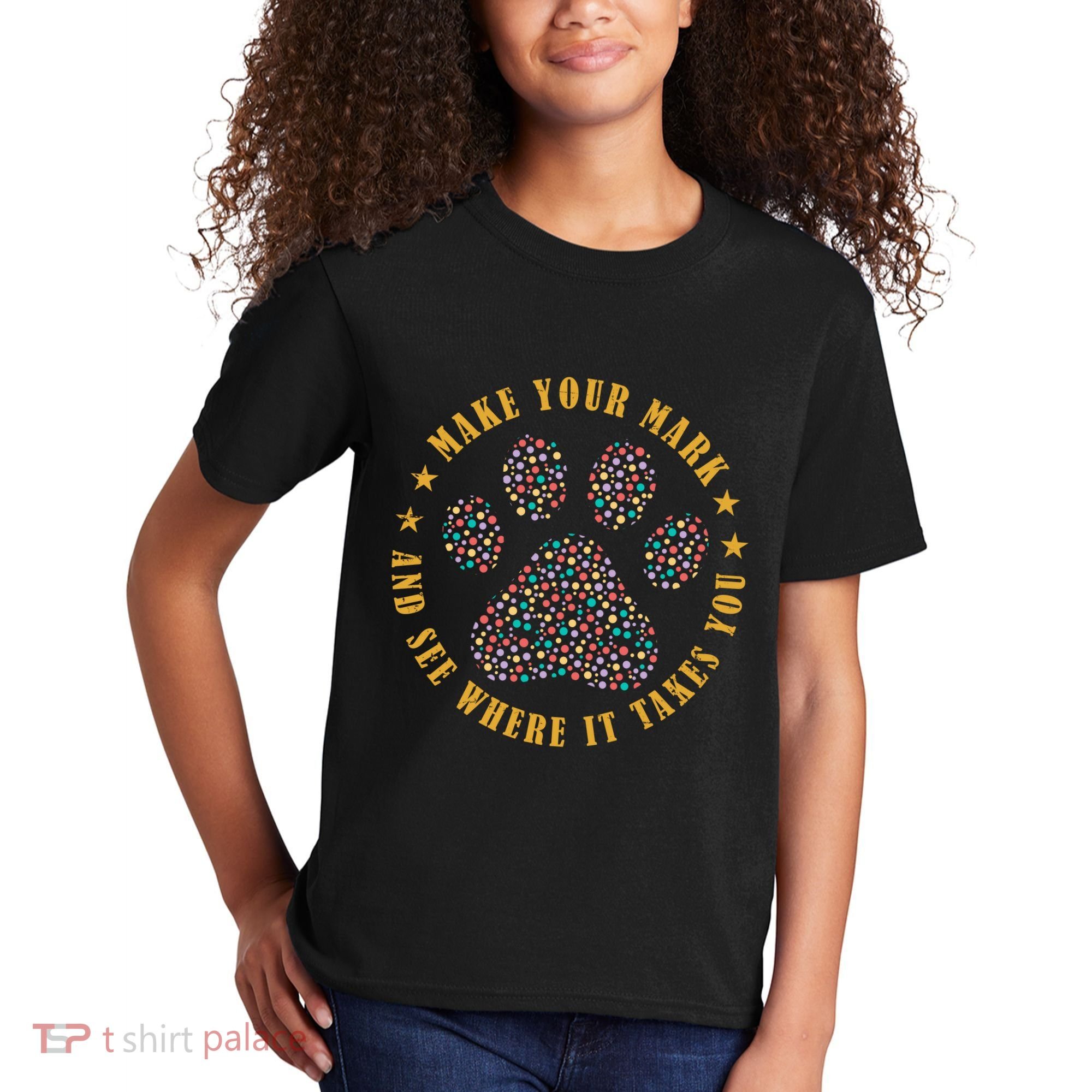 Make Your Mark Dot Day Paw Print Kids T-Shirt