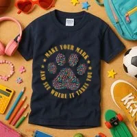 Make Your Mark Dot Day Paw Print Kids T-Shirt thumb 3
