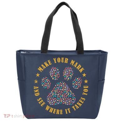 Make Your Mark Dot Day Paw Print Tote Bag