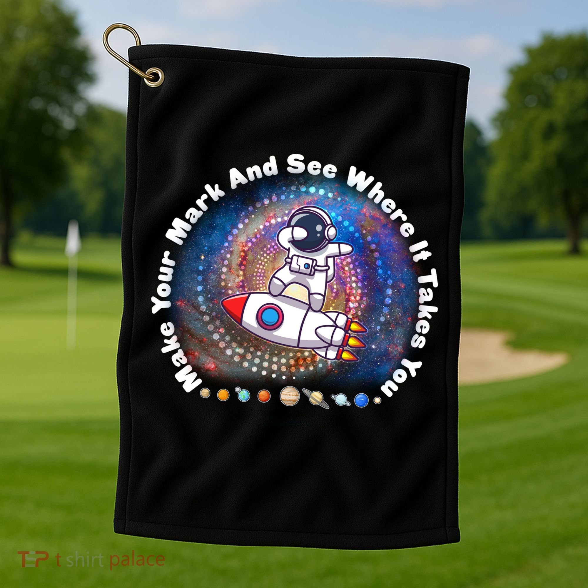 Mark Your Mark And See Where It Takes You International Dot Day Space Astronaut Golf Towel