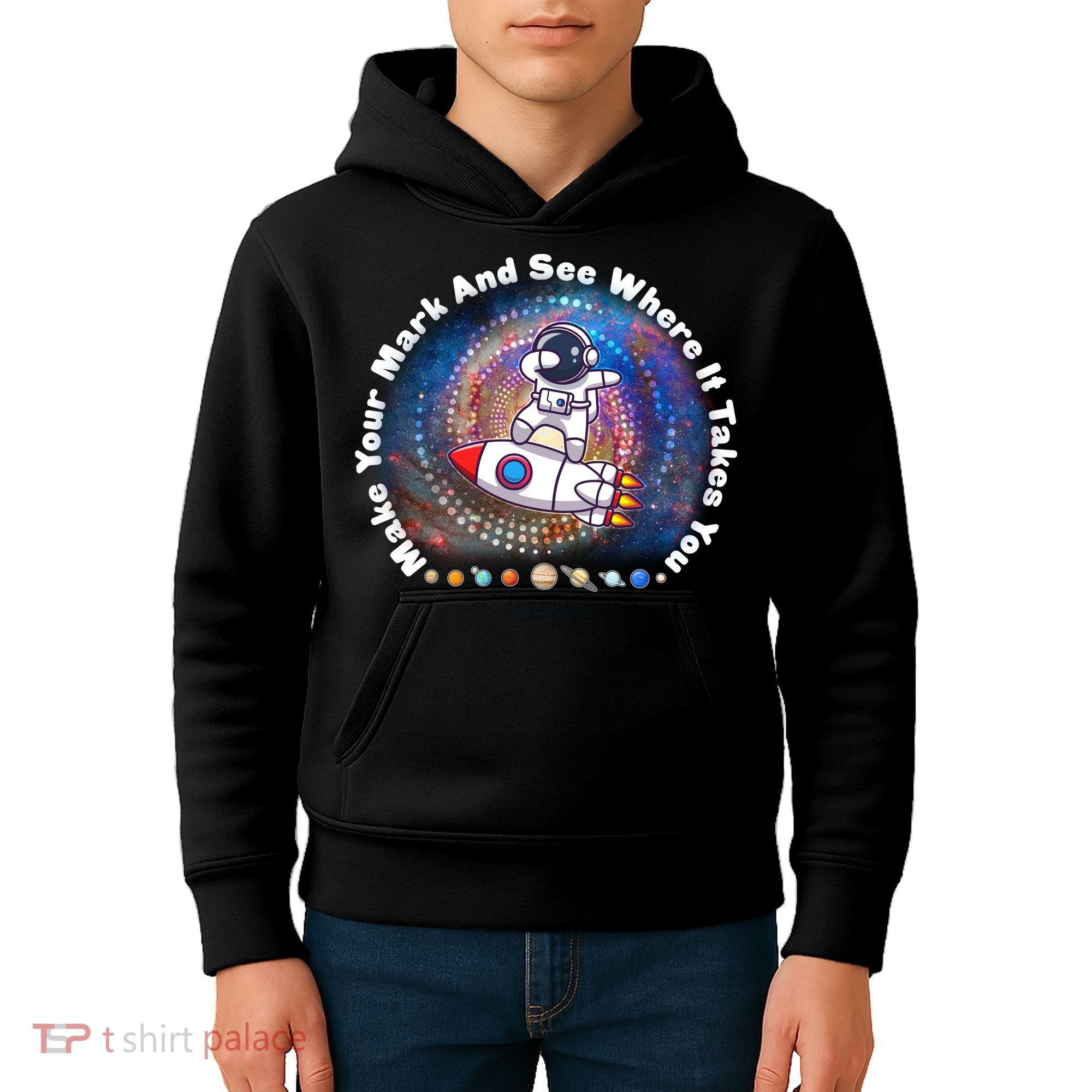 Mark Your Mark And See Where It Takes You International Dot Day Space Astronaut Kids Hoodie