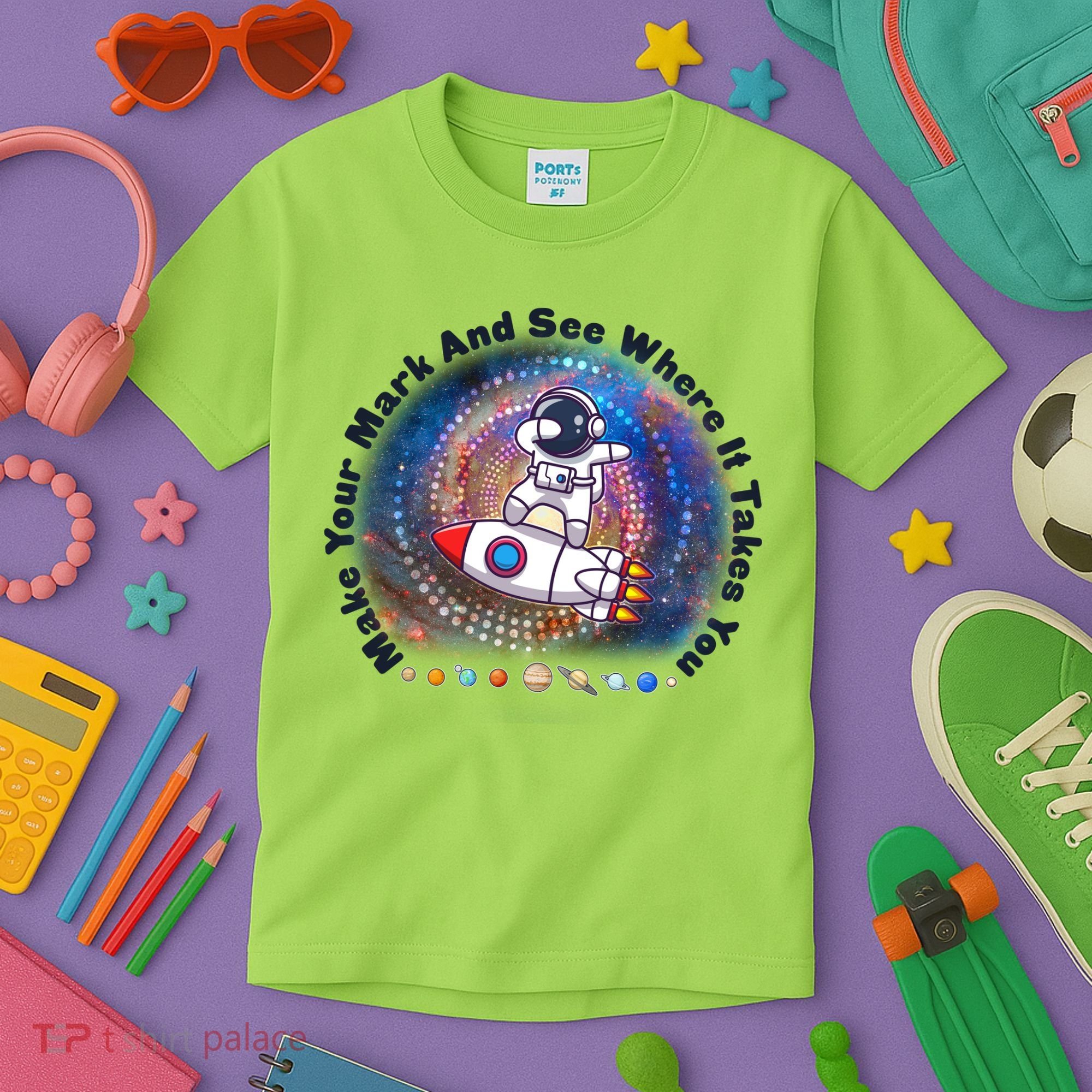 Mark Your Mark And See Where It Takes You International Dot Day Space Astronaut Kids T-Shirt