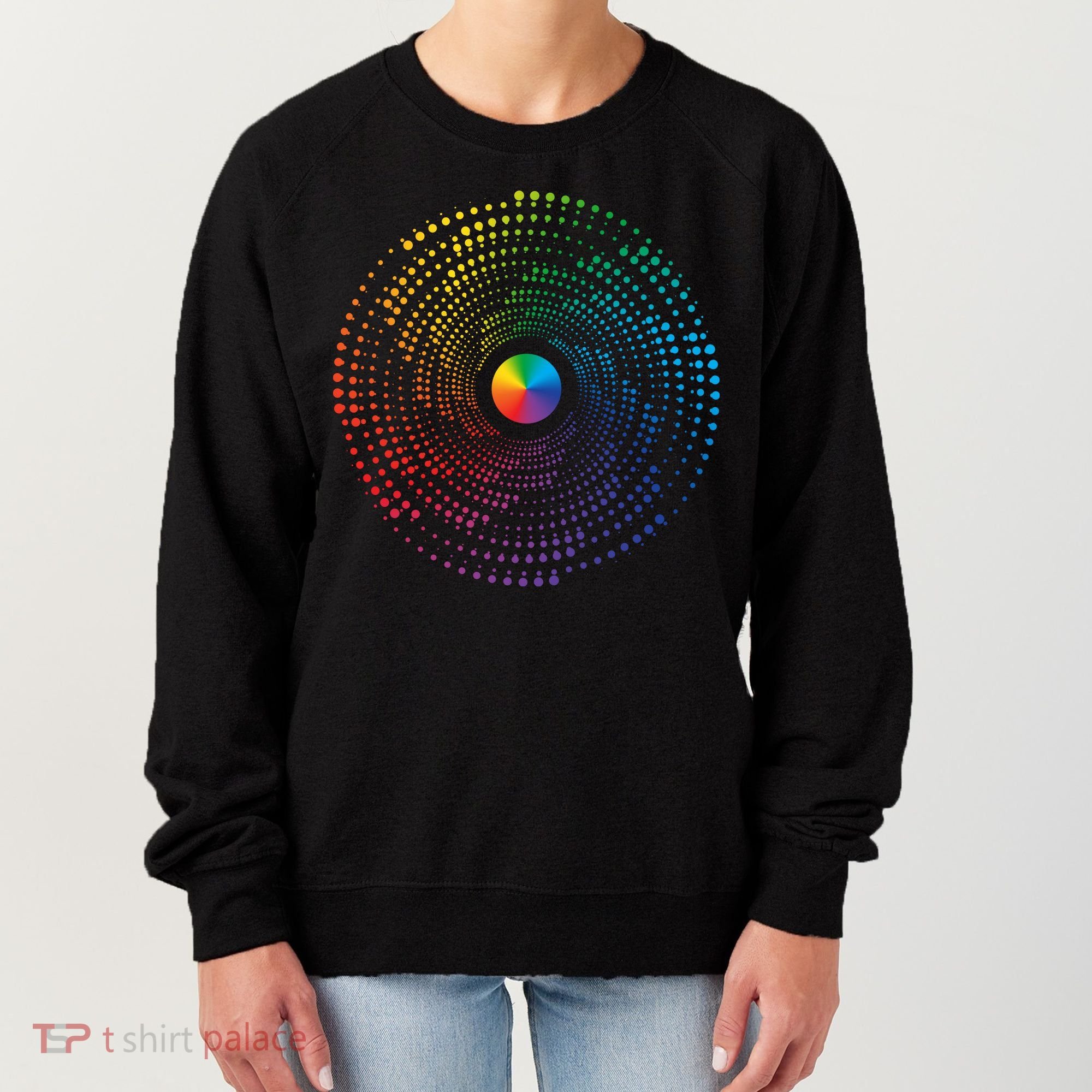 Make Your Mark International Dot Day Rainbow Polka Dot Swirl Women's Sweatshirt