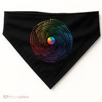Make Your Mark International Dot Day Rainbow Polka Dot Swirl USA-Made Doggie Bandana thumb 0