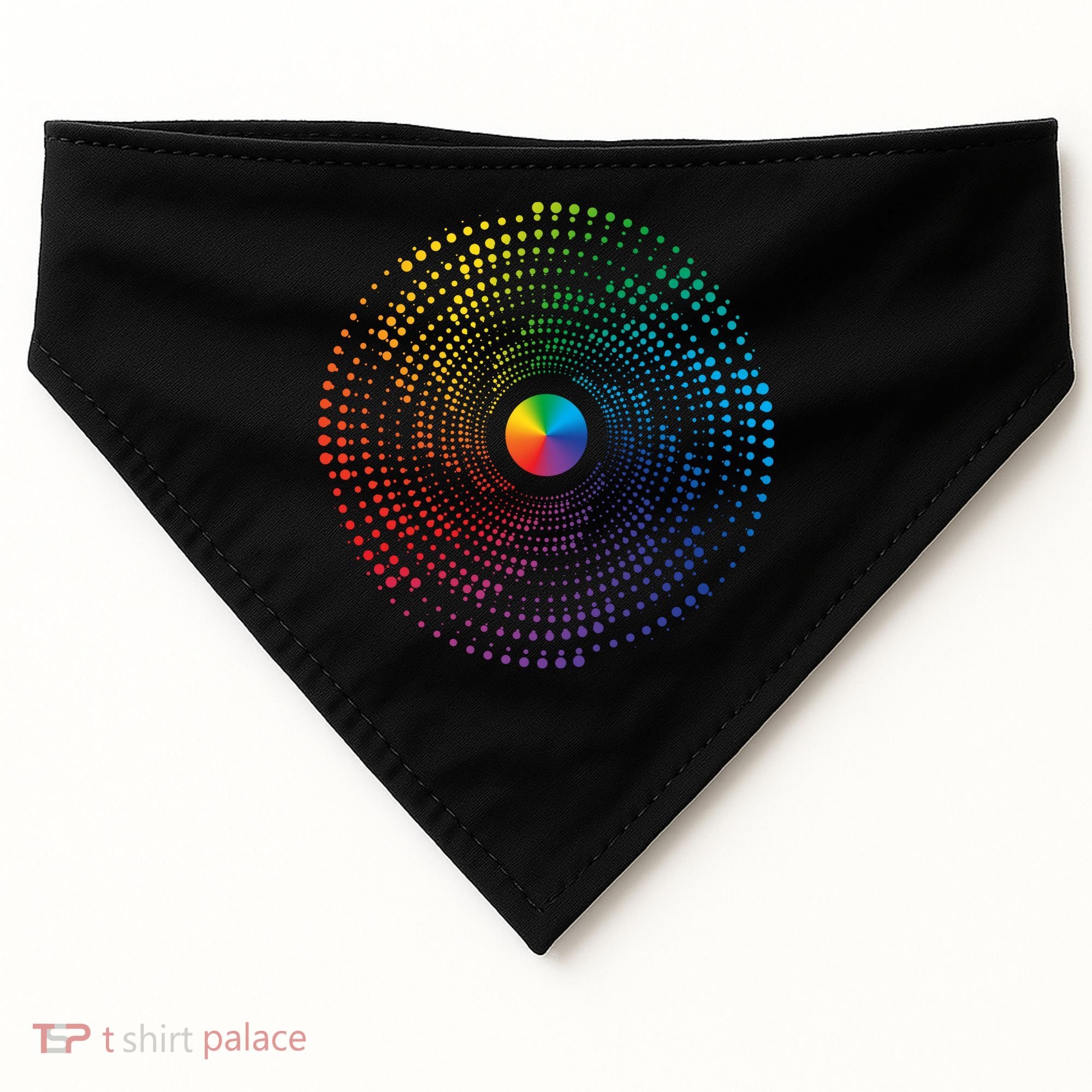 Make Your Mark International Dot Day Rainbow Polka Dot Swirl USA-Made Doggie Bandana