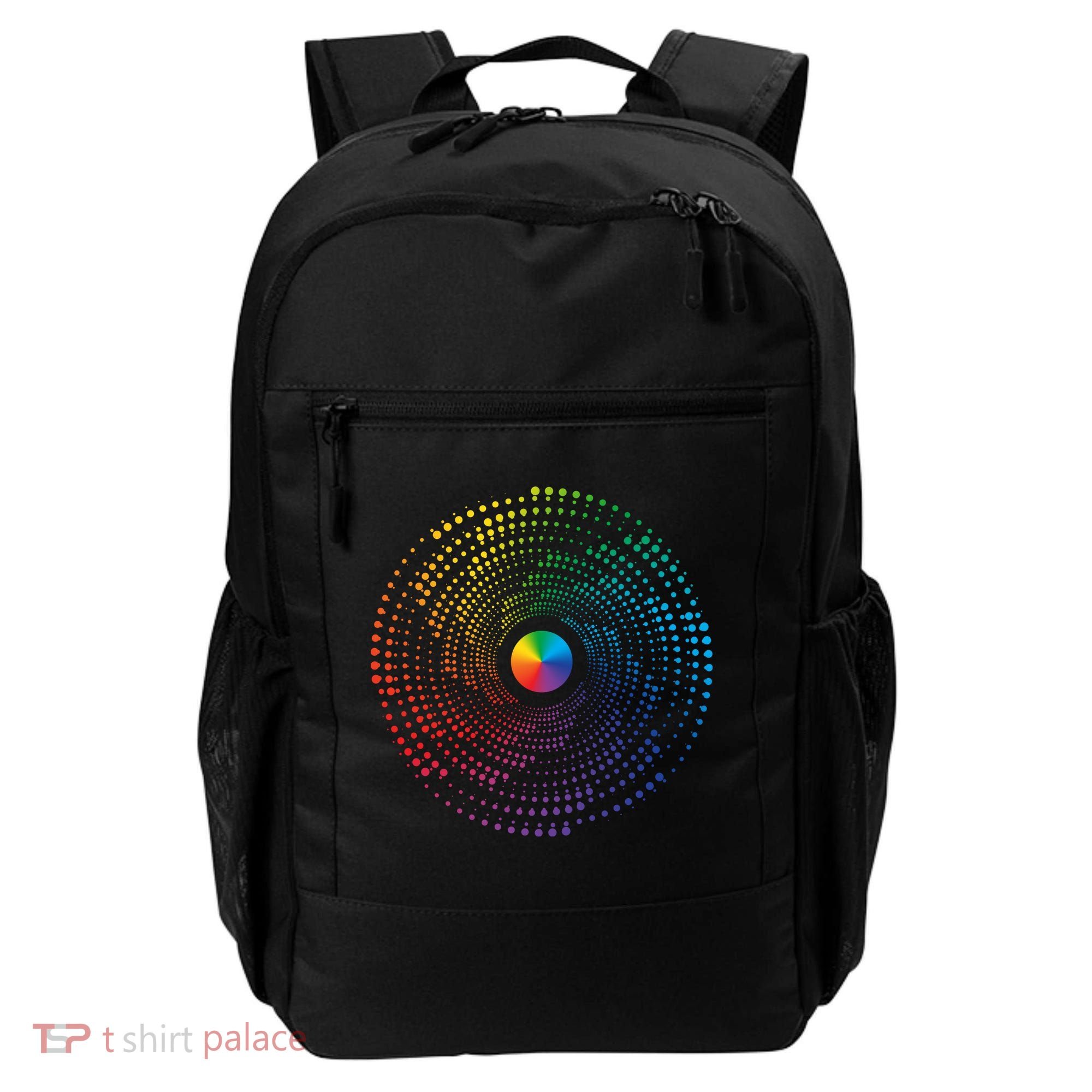 Make Your Mark International Dot Day Rainbow Polka Dot Swirl Backpack