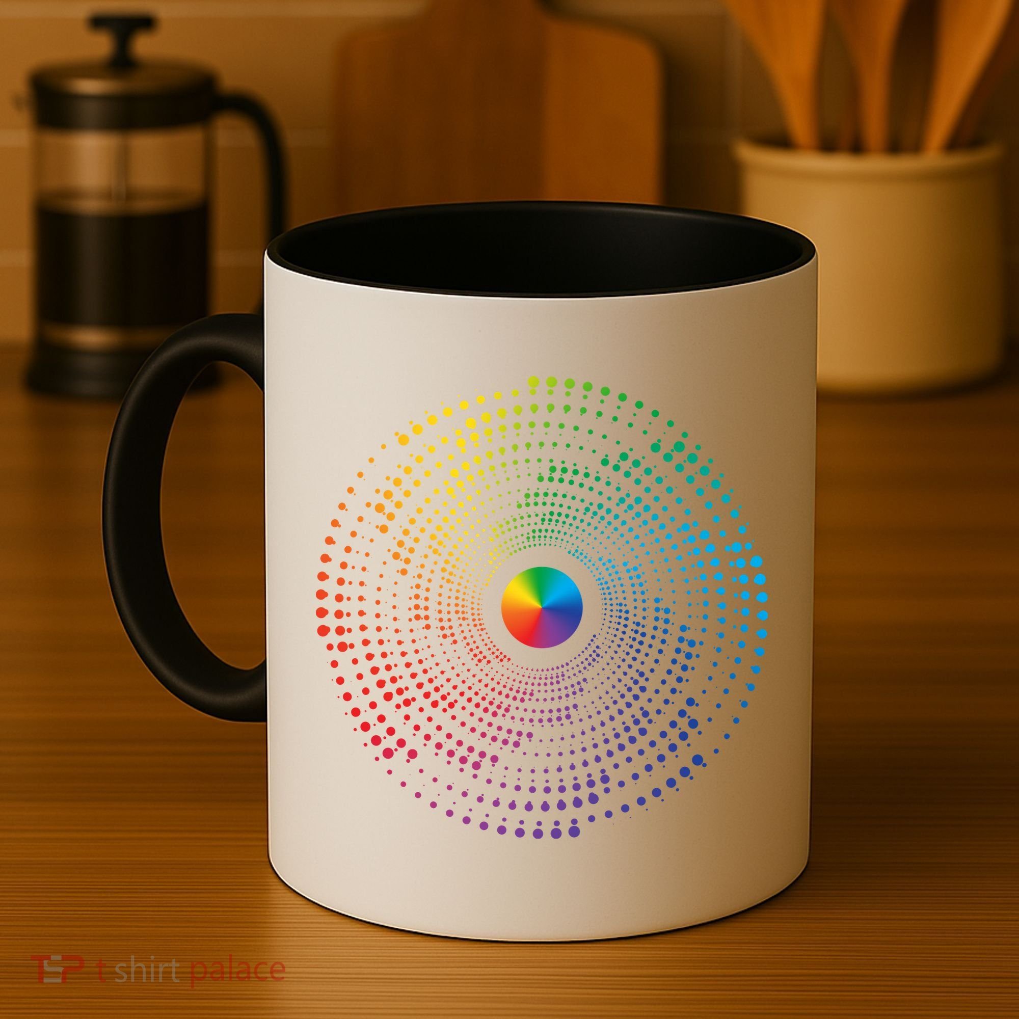Make Your Mark International Dot Day Rainbow Polka Dot Swirl Coffee Mug