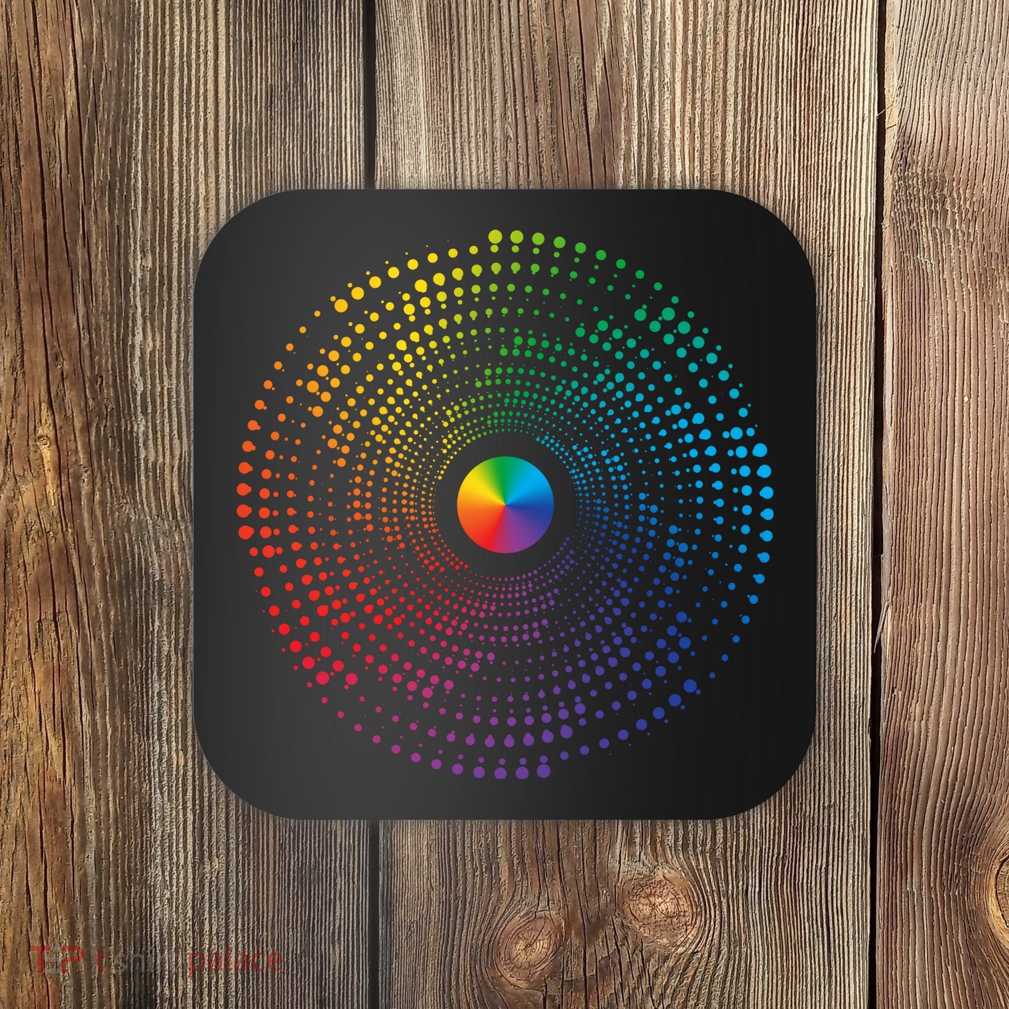 Make Your Mark International Dot Day Rainbow Polka Dot Swirl Coaster