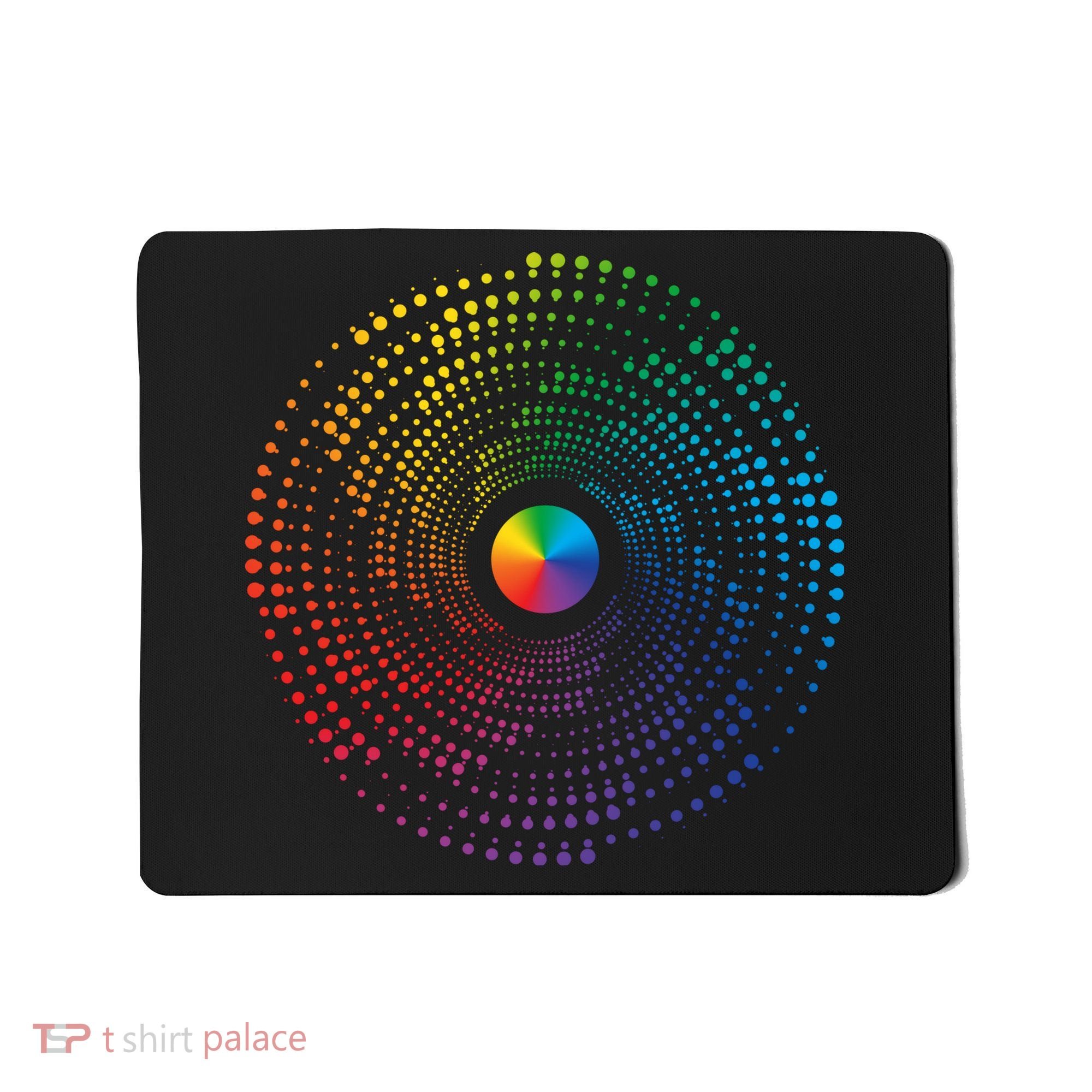 Make Your Mark International Dot Day Rainbow Polka Dot Swirl Mousepad