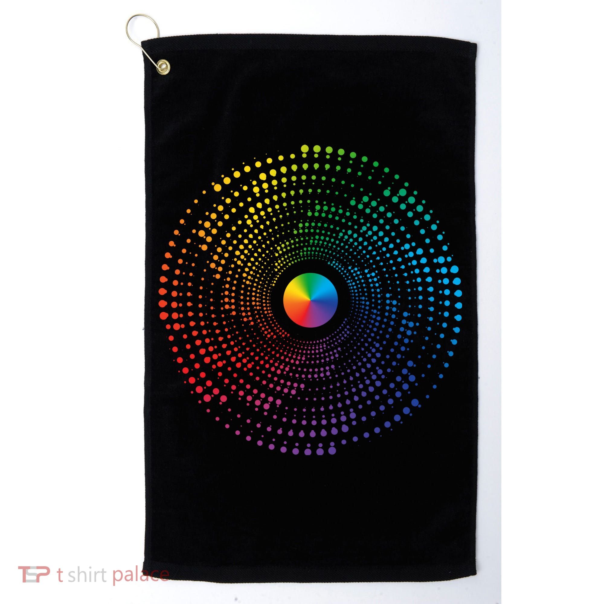 Make Your Mark International Dot Day Rainbow Polka Dot Swirl Golf Towel