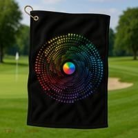 Make Your Mark International Dot Day Rainbow Polka Dot Swirl Golf Towel thumb 1