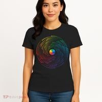 Make Your Mark International Dot Day Rainbow Polka Dot Swirl Women's T-Shirt thumb 4