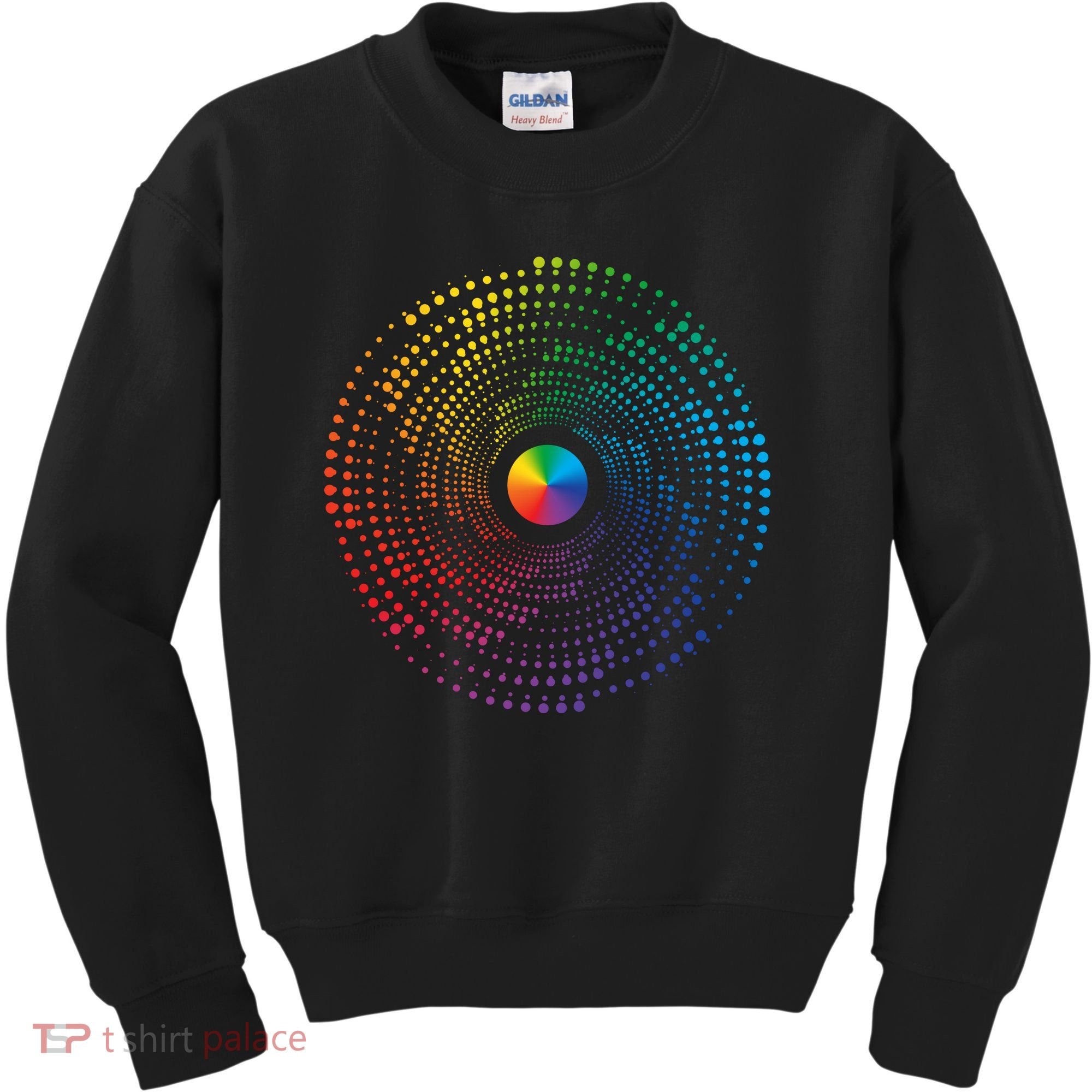 Make Your Mark International Dot Day Rainbow Polka Dot Swirl Kids Sweatshirt