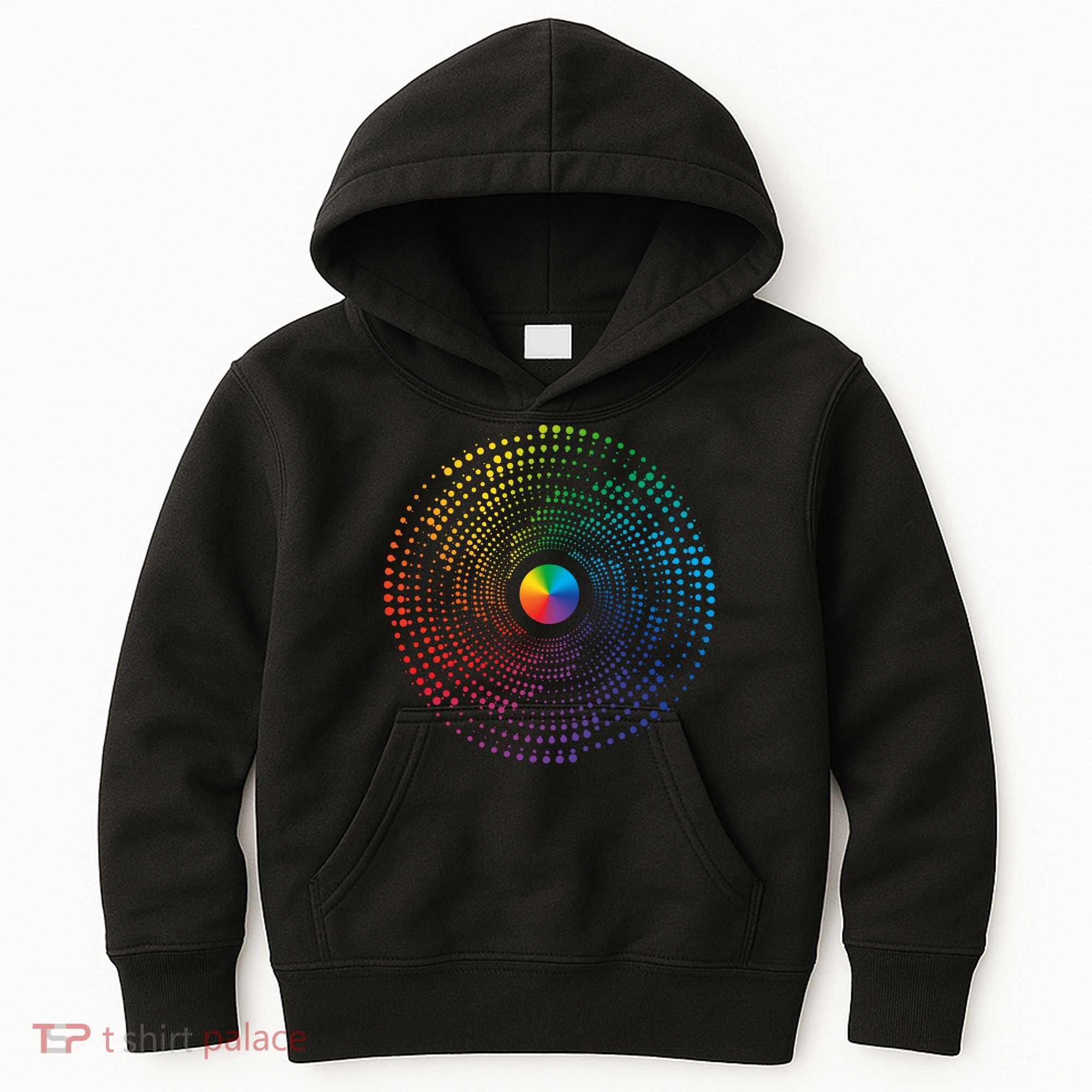 Make Your Mark International Dot Day Rainbow Polka Dot Swirl Kids Hoodie