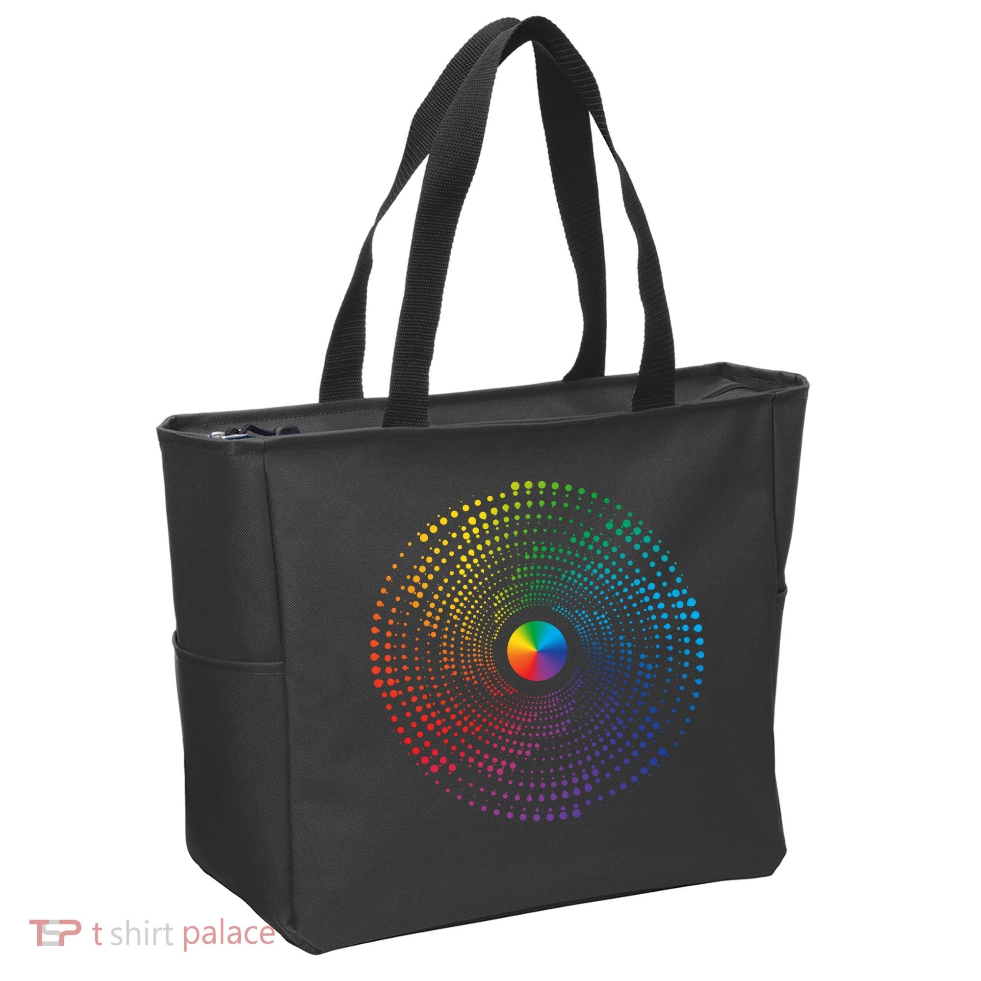 Make Your Mark International Dot Day Rainbow Polka Dot Swirl Tote Bag