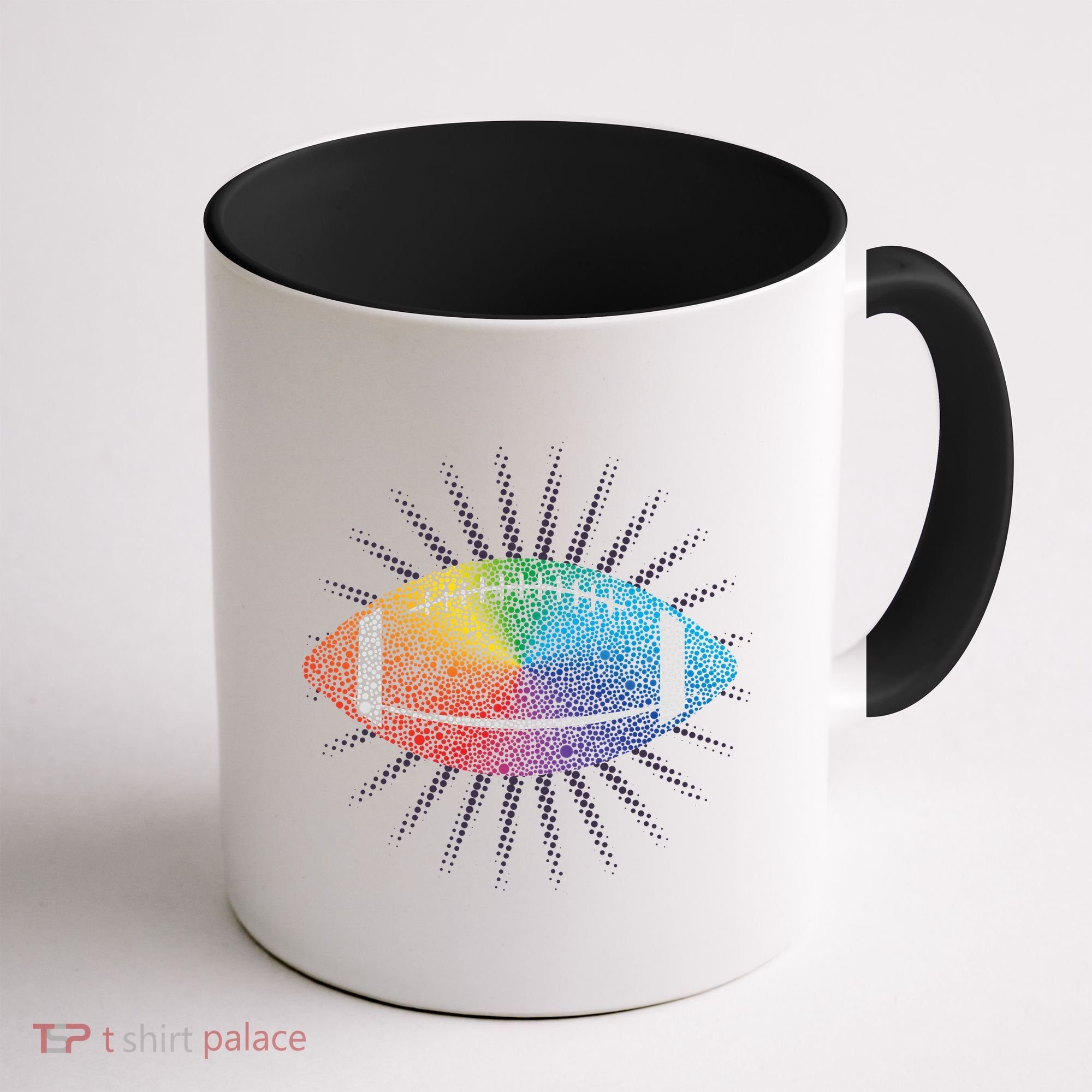 Make Your Mark International Dot Day Rainbow Football Coffee Mug