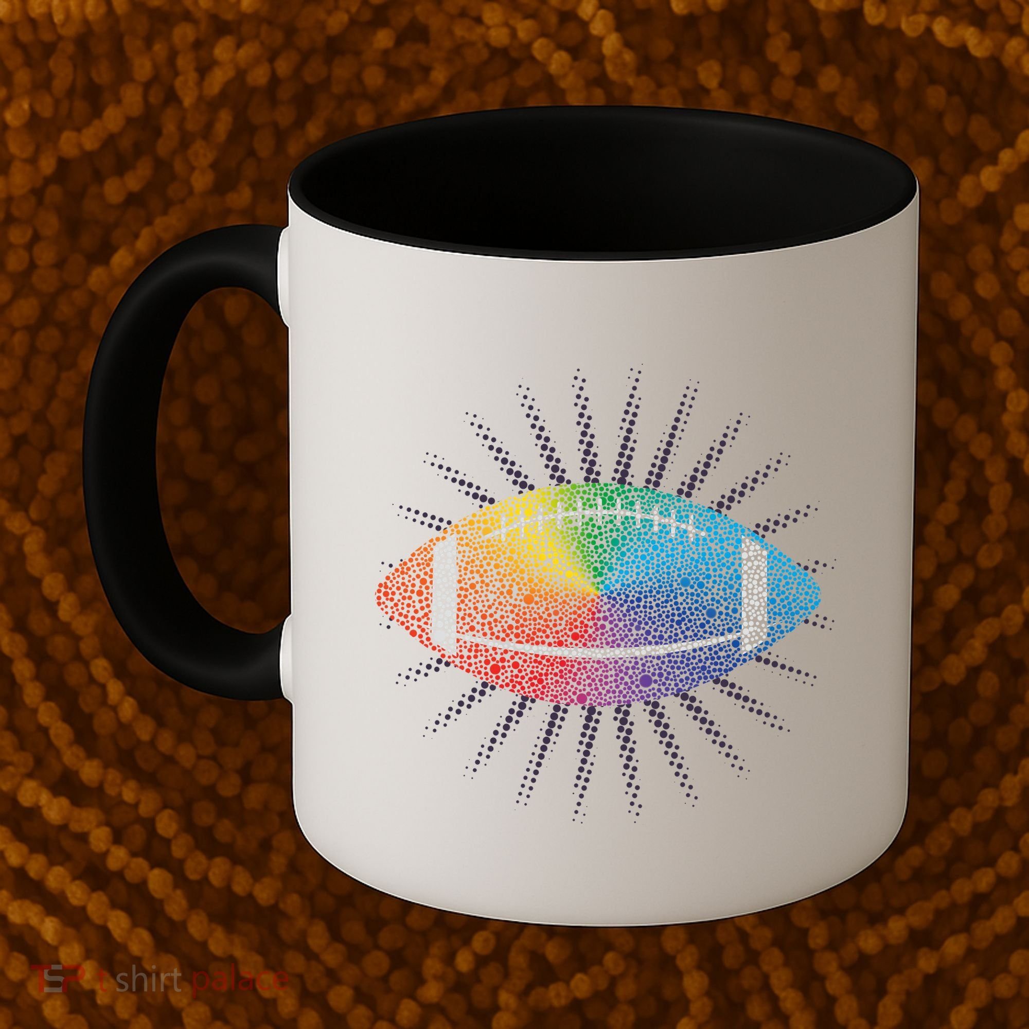 Make Your Mark International Dot Day Rainbow Football Coffee Mug