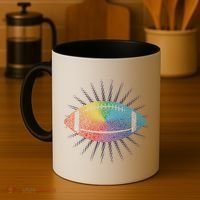 Make Your Mark International Dot Day Rainbow Football Coffee Mug thumb 4