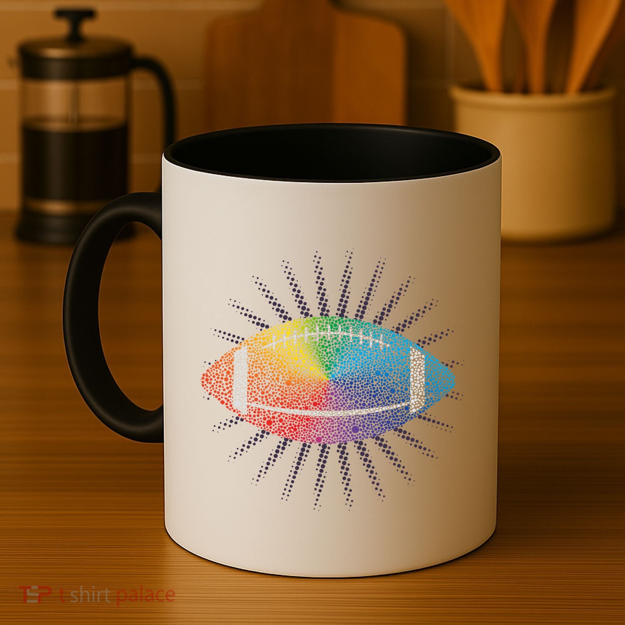 Make Your Mark International Dot Day Rainbow Football Coffee Mug
