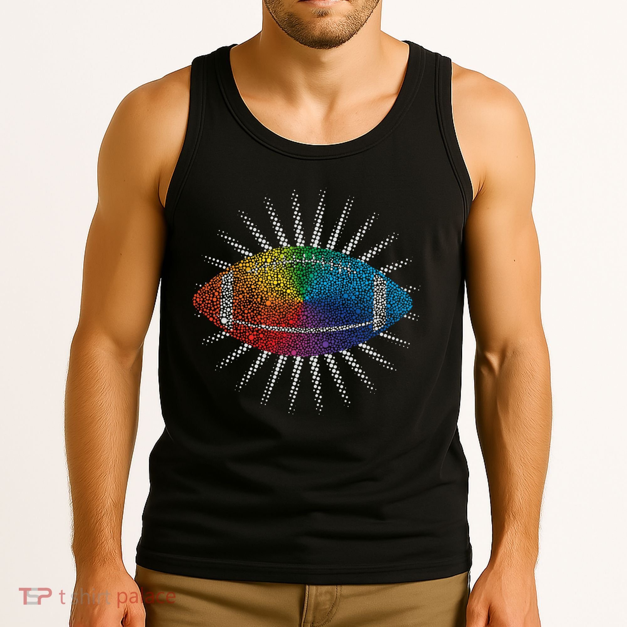 Make Your Mark International Dot Day Rainbow Football Tank Top
