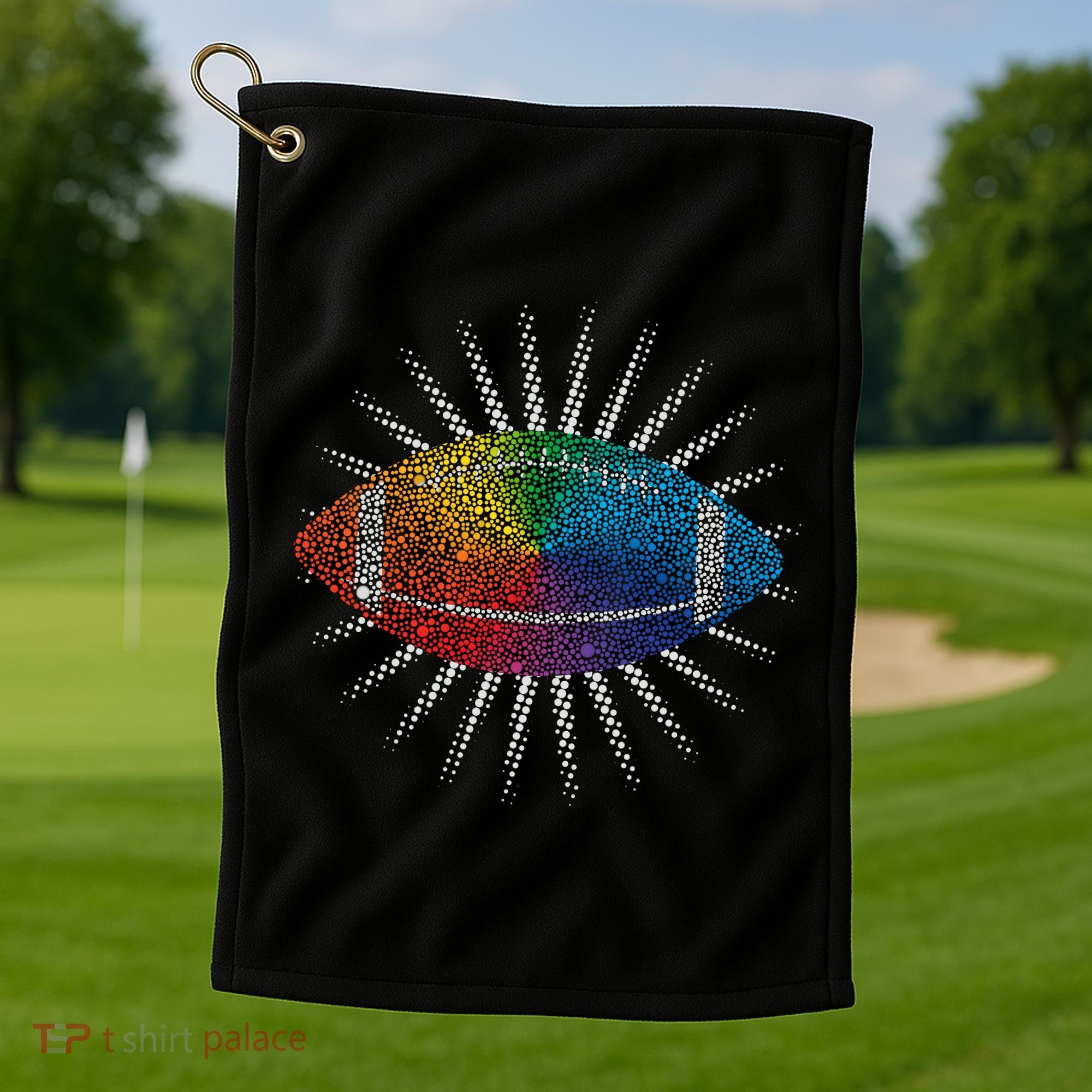 Make Your Mark International Dot Day Rainbow Football Golf Towel
