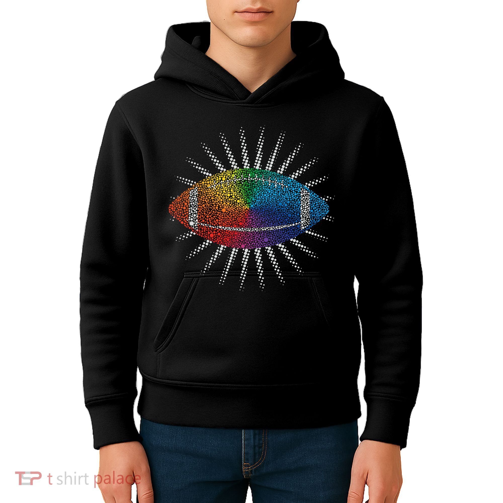 Make Your Mark International Dot Day Rainbow Football Kids Hoodie