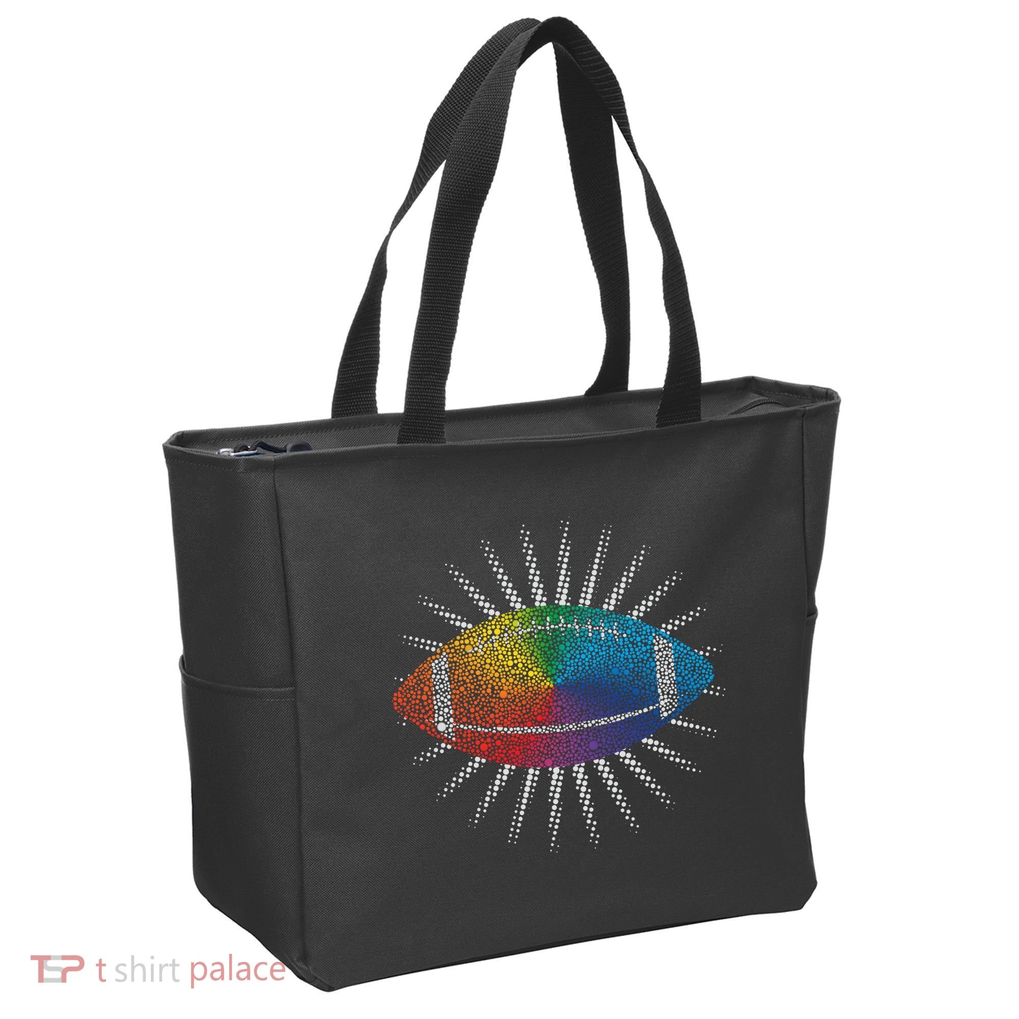 Make Your Mark International Dot Day Rainbow Football Tote Bag