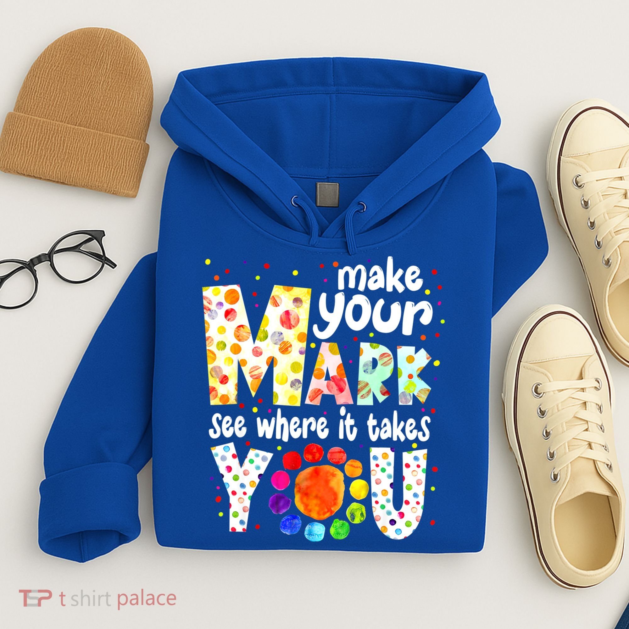 Make Your Mark And See Where It Takes You Dot Day Boys Hoodie