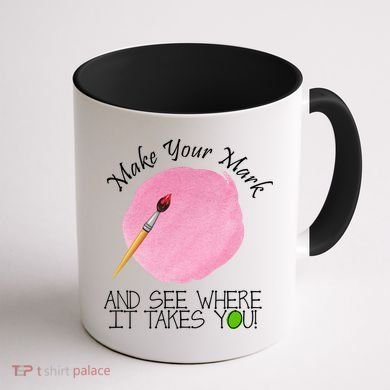 Make Your Mark And See Where It Takes You Dot Day Paint Brush Coffee Mug back